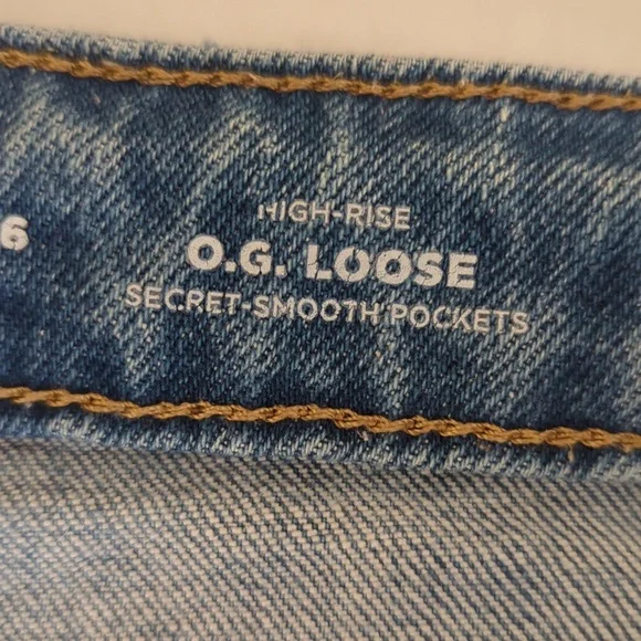 Old Navy High-Rise O.G. Loose Straight Secret-Smooth Pockets Mom Jeans 6 Blue - Picture 4 of 15